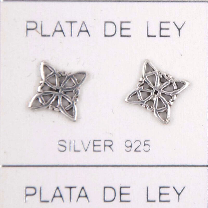 Pendientes  NUDO DE BRUJA Plata de Ley 925