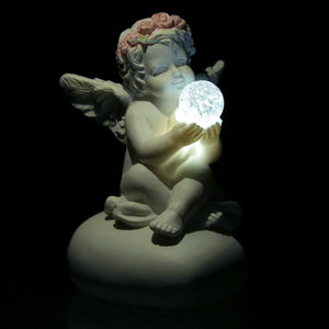 Figura Ángel con Bola de Luz LED