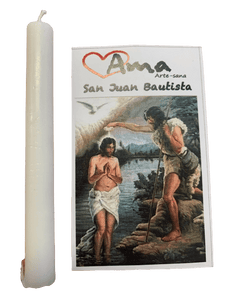 Vela San juan Bautista. Blanca