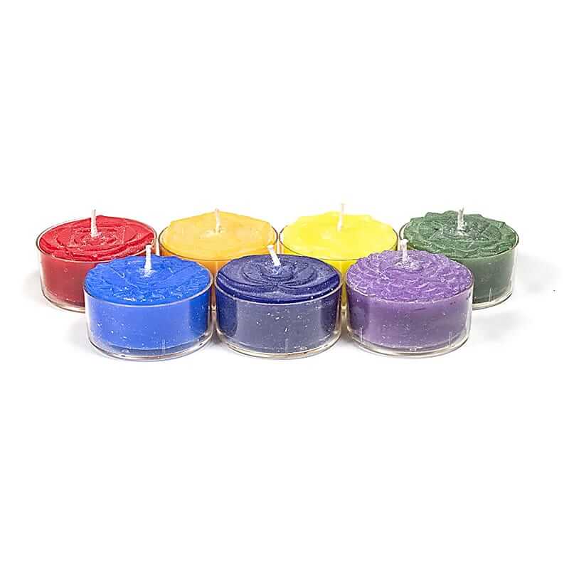 7 velas perfumadas color de los Chakras